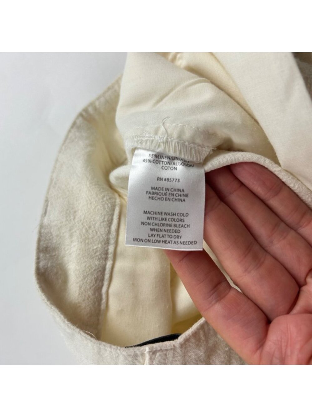 O'Neill Cream Linen Blend Button Fly Relaxed Leg Pant 26 - Picture 5 of 7